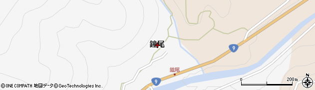 兵庫県美方郡新温泉町鐘尾周辺の地図