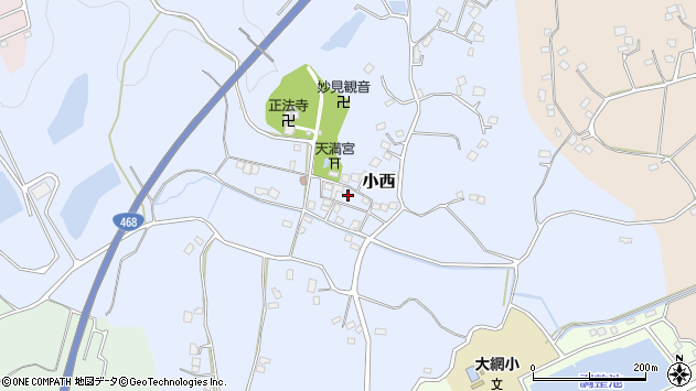 〒299-3253 千葉県大網白里市小西の地図