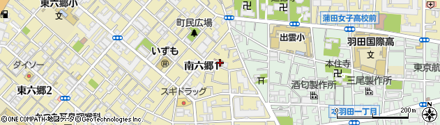 大田南六郷一郵便局周辺の地図