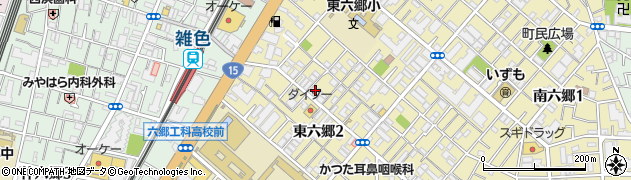 東京都大田区東六郷2丁目周辺の地図