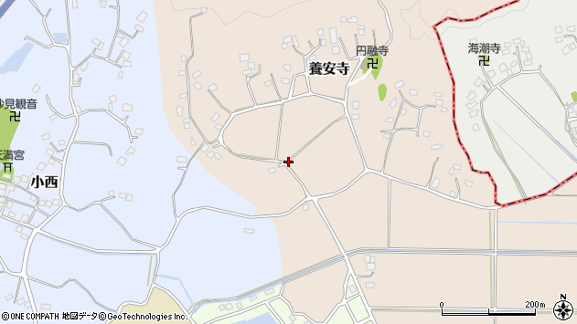〒299-3254 千葉県大網白里市養安寺の地図