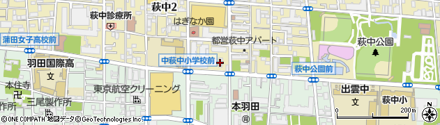 有限会社羽田精光　萩中工場周辺の地図