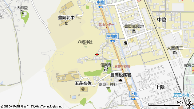 〒668-0013 兵庫県豊岡市中陰の地図