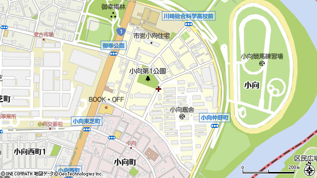 〒212-0002 神奈川県川崎市幸区小向仲野町の地図