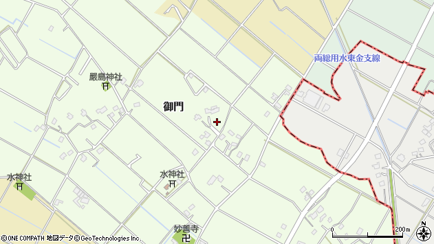 〒283-0024 千葉県東金市御門の地図