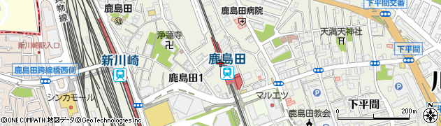 鹿島田駅周辺の地図