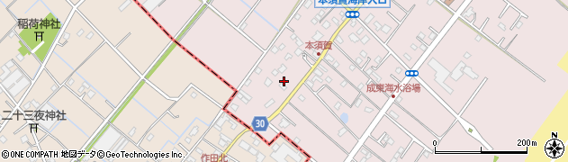 千葉県山武市本須賀3628周辺の地図