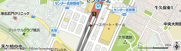 神奈川県横浜市都筑区中川中央周辺の地図