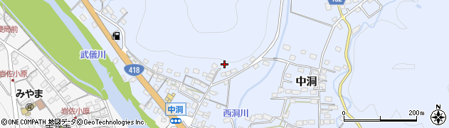 岐阜県山県市中洞周辺の地図