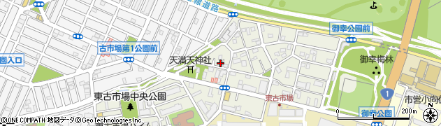 神奈川県川崎市幸区東古市場77周辺の地図