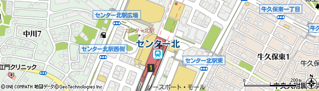 市営地下鉄　センター北駅周辺の地図