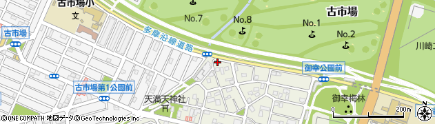 神奈川県川崎市幸区東古市場53周辺の地図