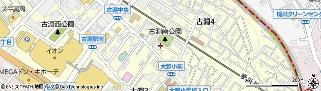 神奈川県相模原市南区古淵周辺の地図