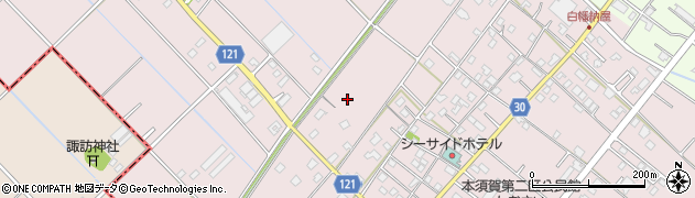 千葉県山武市本須賀周辺の地図