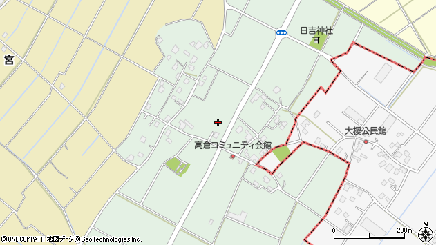 〒283-0022 千葉県東金市高倉の地図