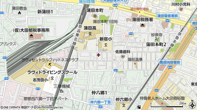 〒144-0053 東京都大田区蒲田本町の地図