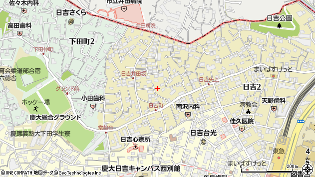 〒223-0061 神奈川県横浜市港北区日吉の地図