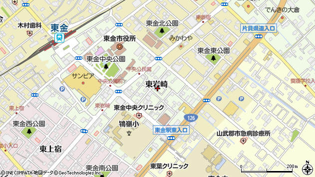 〒283-0068 千葉県東金市東岩崎の地図