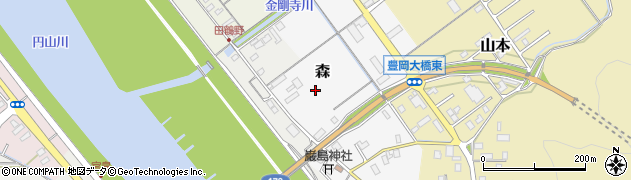 兵庫県豊岡市森周辺の地図