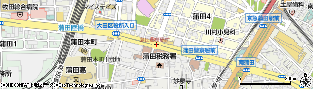 蒲田郵便局前周辺の地図