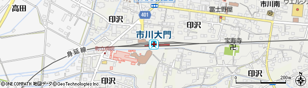 市川大門駅周辺の地図