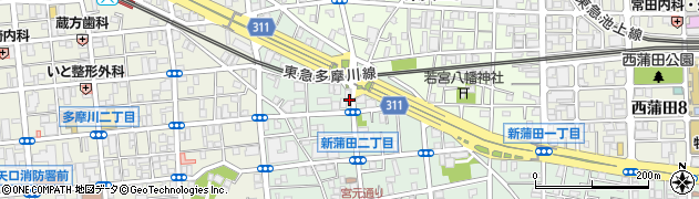 新蒲田二周辺の地図