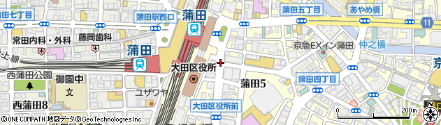 蒲田駅東口周辺の地図