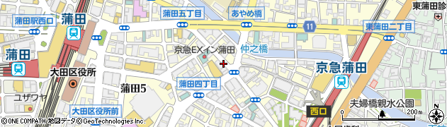 蒲田五周辺の地図