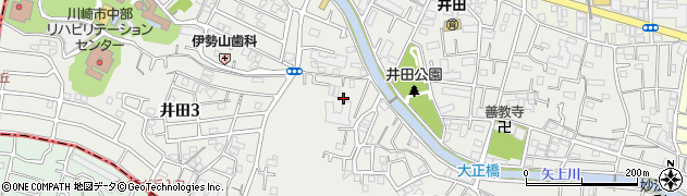 神奈川県川崎市中原区井田周辺の地図
