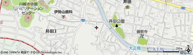 神奈川県川崎市中原区井田周辺の地図