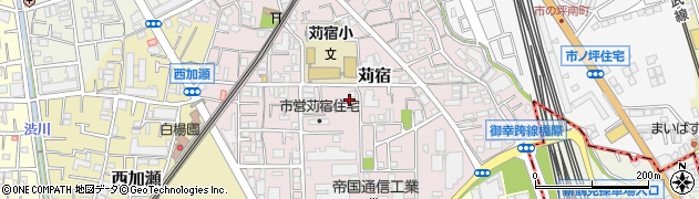 神奈川県川崎市中原区苅宿周辺の地図