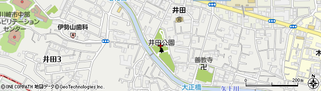 井田公園周辺の地図