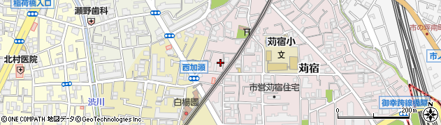 神奈川県川崎市中原区苅宿23周辺の地図