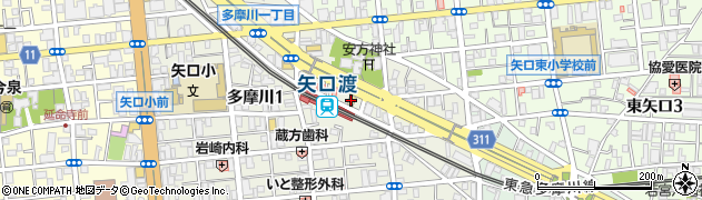 セブンイレブン矢口渡駅前店周辺の地図