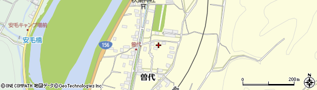 岐阜県美濃市曽代周辺の地図