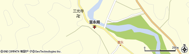 美山富永郵便局周辺の地図
