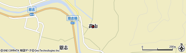 鳥取県岩美町（岩美郡）高山周辺の地図