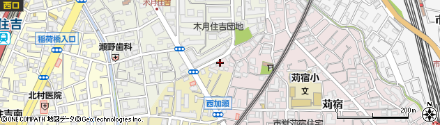 神奈川県川崎市中原区苅宿21周辺の地図