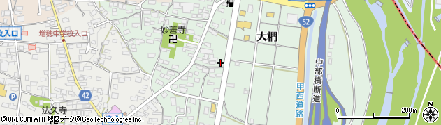 山梨県富士川町（南巨摩郡）大椚周辺の地図
