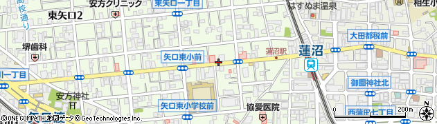 東京都大田区東矢口周辺の地図