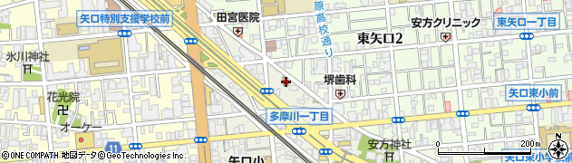 蒲田安方郵便局周辺の地図
