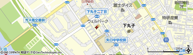 東京都大田区下丸子2丁目周辺の地図