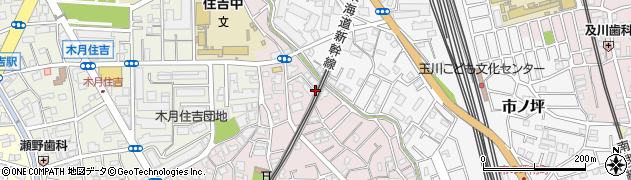 神奈川県川崎市中原区苅宿3周辺の地図