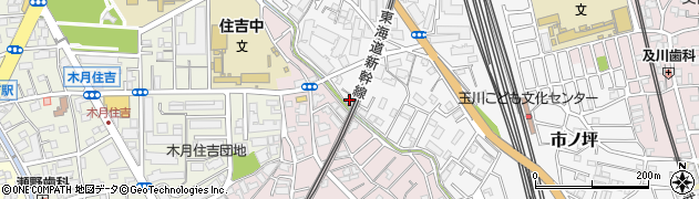 神奈川県川崎市中原区市ノ坪341周辺の地図