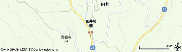 舞鶴田井郵便局周辺の地図