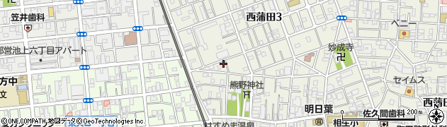 東京都大田区西蒲田3丁目20周辺の地図