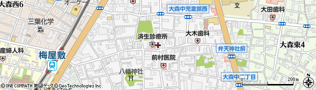 東京都大田区大森中周辺の地図