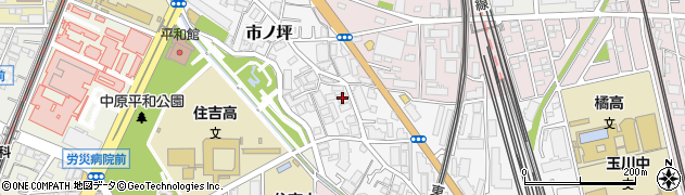 神奈川県川崎市中原区市ノ坪280周辺の地図