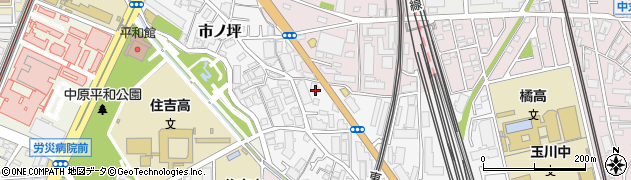 神奈川県川崎市中原区市ノ坪375周辺の地図