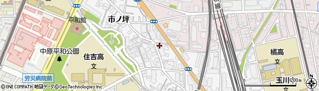 神奈川県川崎市中原区市ノ坪374周辺の地図